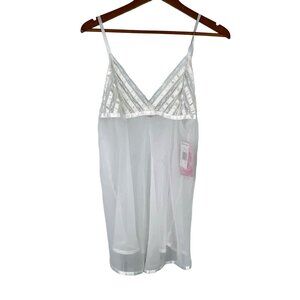 Vintage Cinema Etoile Babydoll Nightie Size Small Lace Sheer White NEW Ethereal